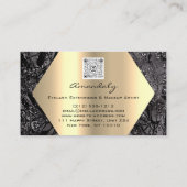 Carte De Visite Parties scintillant de maquillage d'or noir Hexago (Dos)