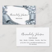 Carte De Visite parties scintillant de maquillage en 3D BLEU BLEU  (Devant / Derrière)