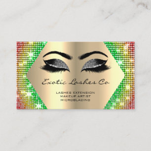 Carte De Visite Parties scintillant de maquillage en or noir Lashe