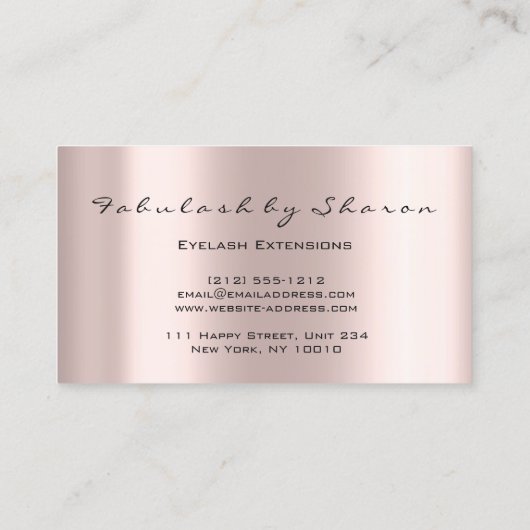 Carte De Visite Parties scintillant de maquillage Eyelash Sparkly (Dos)