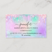 Carte De Visite Parties scintillant de maquillage Lash ongles chev (Dos)