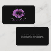 Carte De Visite Parties scintillant de maquillage Lèvres multicolo (Devant / Derrière)