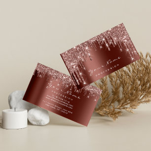 Carte De Visite Parties scintillant de maquillage Rose Nails Manuc