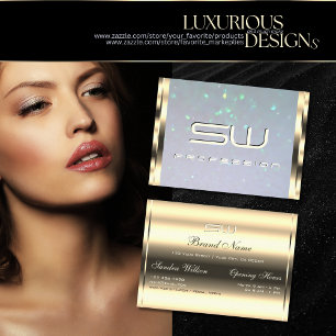 Carte De Visite Parties scintillant de Pearl d'or de luxe Lettres 