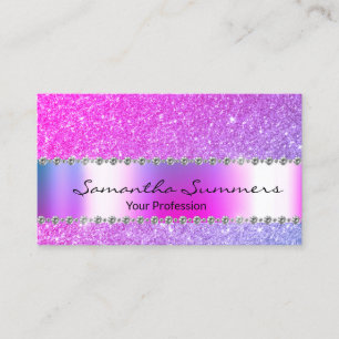 Carte De Visite Parties scintillant de Personnaliser élégante rose