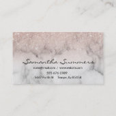 Carte De Visite Parties scintillant de Personnaliser en marbre ros (Dos)