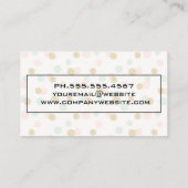 Carte De Visite Parties scintillant de point Polka | Bordure noire (Dos)