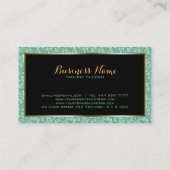 Carte De Visite Parties scintillant de télécopie verte Gold Accent (Dos)