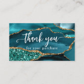Carte De Visite Parties scintillant de verre turquoise Agate Merci (Devant)