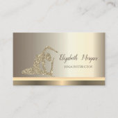 Carte De Visite Parties scintillant de yoga Champagne fille (Devant)
