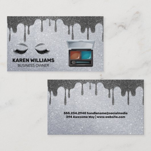 Carte De Visite Parties scintillant des cils | Kit maquillage | PA (Devant / Derrière)