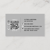 Carte De Visite Parties scintillant des clous en argent Typographi (Dos)