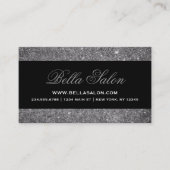 Carte De Visite Parties scintillant des Faux en argent et en noir (Devant)
