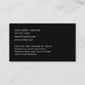 Carte De Visite Parties scintillant design et soignée (Dos)