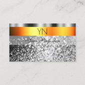 Carte De Visite Parties scintillant d'étincelle fraîche en argent  (Devant)