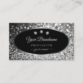 Carte De Visite Parties scintillant d'étoiles de luxe en argent no (Devant)