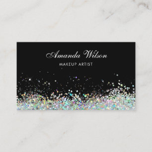 Carte De Visite Parties scintillant d'hologramme de maquillage élé