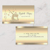 Carte De Visite Parties scintillant d'instructeur de Yoga Gold Str (Devant / Derrière)