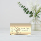 Carte De Visite Parties scintillant d'instructeur de Yoga Gold Str (Debout devant)