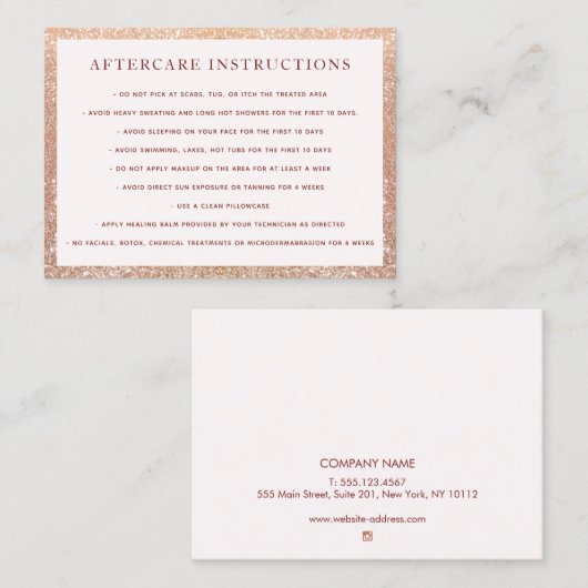 Carte De Visite Parties scintillant d'instructions sur les microbi (Devant / Derrière)