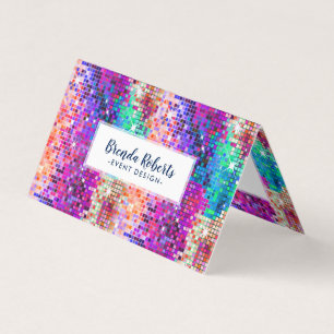 Carte De Visite Parties scintillant Disco Colorée