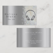 Carte De Visite parties scintillant d'ombre d'argent de dee jay (Devant / Derrière)