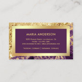 Carte De Visite Parties scintillant d'or Artiste maquillage marbré (Dos)