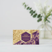Carte De Visite Parties scintillant d'or Artiste maquillage marbré (Debout devant)