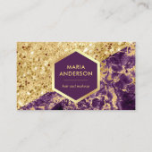 Carte De Visite Parties scintillant d'or Artiste maquillage marbré (Devant)