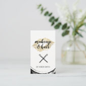 Carte De Visite Parties scintillant d'or Baiser / Maquillage et ch (Debout devant)