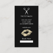 Carte De Visite Parties scintillant d'or Baiser / Maquillage et ch (Dos)