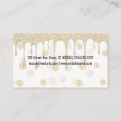 Carte De Visite Parties scintillant d'or | Baiser rouge | POIS (Dos)