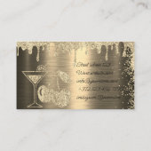 Carte De Visite Parties scintillant d'or Bartender du Parti privé (Dos)