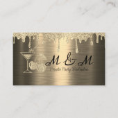 Carte De Visite Parties scintillant d'or Bartender du Parti privé (Devant)