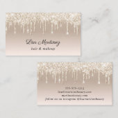 Carte De Visite Parties scintillant d'or beauté (Devant / Derrière)