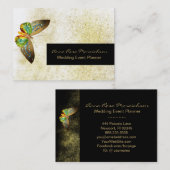 Carte De Visite *~* Parties scintillant d'or Beurre doré Chic Girl (Devant / Derrière)