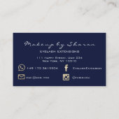 Carte De Visite Parties scintillant d'or Black Maquillage Lash Blu (Dos)