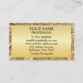 Carte De Visite Parties scintillant d'or cadre étincelant (Dos)