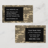 Carte De Visite Parties scintillant d'or Camouflage professionnels (Devant / Derrière)
