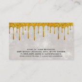 Carte De Visite Parties scintillant d'or | Chef Casquette Knives (Dos)