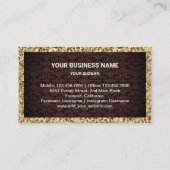 Carte De Visite Parties scintillant d'or Chocolat Cupcake Pâtisser (Dos)