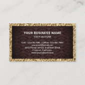 Carte De Visite Parties scintillant d'or Chocolat pâtisserie Chef  (Dos)