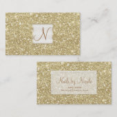 Carte De Visite Parties scintillant d'or clair Chic Glam Glitzy Sa (Devant / Derrière)