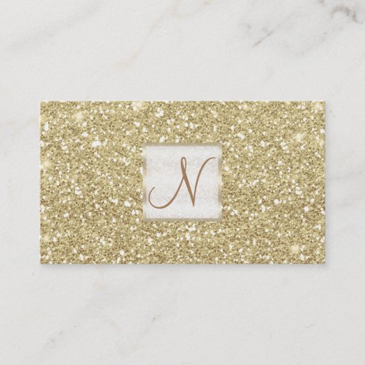 Carte De Visite Parties scintillant d'or clair Chic Glam Glitzy Sa (Devant)