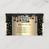 Carte De Visite Parties scintillant d'or Confetti Black VIP Driver (Dos)