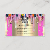 Carte De Visite Parties scintillant d'or Confetti Holographe cadre (Dos)
