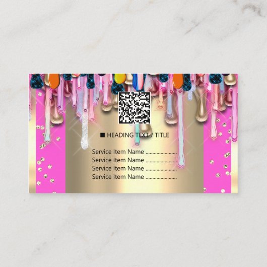 Carte De Visite Parties scintillant d'or Confetti Holographe cadre (Dos)