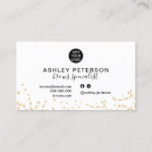 Carte De Visite parties scintillant d'or confetti noir blanc sourc (Dos)
