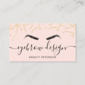 Carte De Visite Parties scintillant d'or confetti teint rose pâle (Devant)