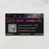 Carte De Visite Parties scintillant d'or d'argent noir élégant Sta (Dos)